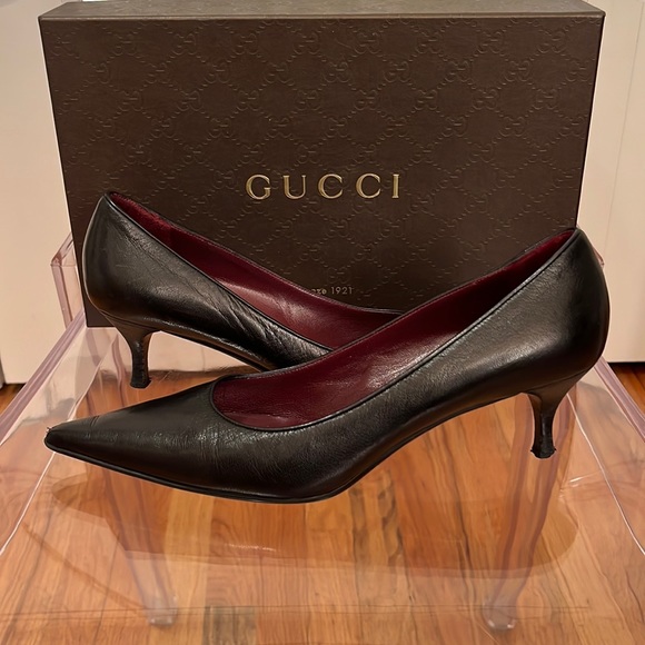 Gucci Shoes - Gucci Leather Kitten Heels